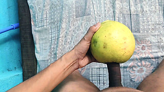 A Horny Fit  Guy Dig a Juicy Melon Badly, Made It's hole lose . Huge  Moaning  Until Cum On It