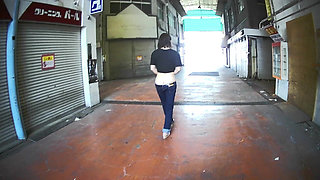 Japan Walking with Her Ass Out Outdoors