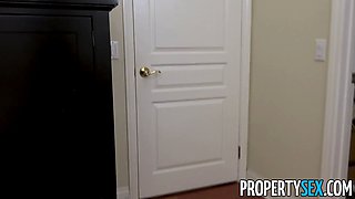 Chesty brunette Savannah Sixx lets moneyless roommate pay rent with his boner - big Natural Tits juggle & sperm on bootie