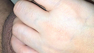 Damn, step mom does a strong and quick handjob on step son big dick