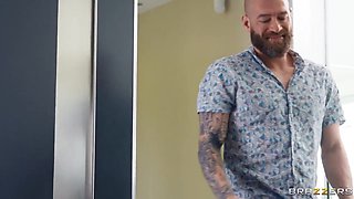 Fit Busty Blonde Lula Stocch Notices Xander Corvus Watching Her In The Shower & Asks Him To Fuck Her