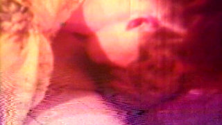 Vintage Red-tinted Lesbian Classic with Retro Bedroom Lovers
