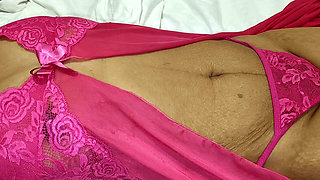Telugu Anu Aunty in sexy Pink dress