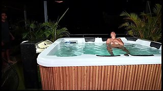 Melany Latina fucking with her boyfriend's best friend in the jacuzzi