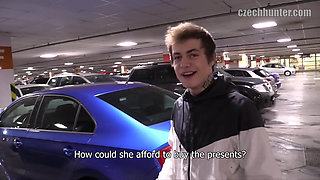 Twink Pop - Muscular Czech Hunter Coaxes Slim Twink Into Car Blowjob Finishes with Bareback Anal