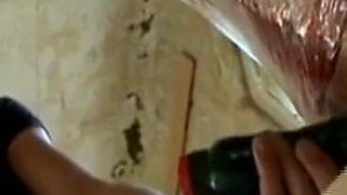 Humiliating wax play dildo penetrated wrapped in foil