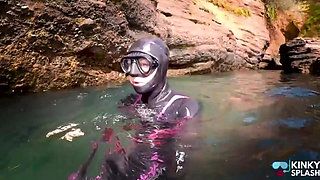 Diving in My Shiny Two-piece Wetsuit