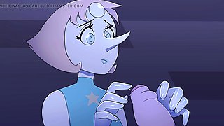 Pearl Jerks Just Shady to Huge Cumshot in Hentai Gem Blast 4