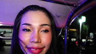 Cute big fake tits Thai teen picked up