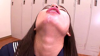 Japanese teen blowjob with creamy mustache