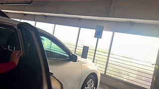 Car blowjob, cum swallowed