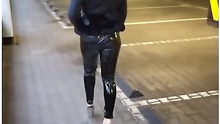 Walking In Public Latex Leggings And High Heels Pmv Porn Music Video