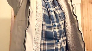 Hana Sit on Toilet Clean Her Hairy Pussy