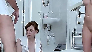 Teen Blonde Pees at the Doctor