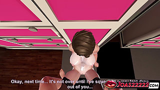 Hot Wet Anime Girl Yuki Toudou in Black Stockings 3D Hentai Handjob and Sloppy Blowjob Leading to Facial Cumshot