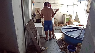 Putting It Hot on the Cleaning Lady in the Backyard