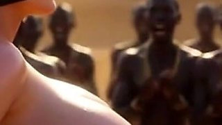 Desperate Woman Tied for African Tribe - Everyone Wants Her Wet Pussy