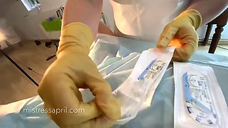 Dominatrix mistress April - clinical cock stitching