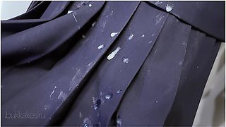 紺セーラーに手コキ服射　ハート２ Cum Onto Sailor School Uniform Part 2