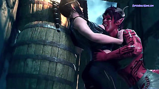 Princess Caught & Fucked By Huge Cock - 3D Futa Animation