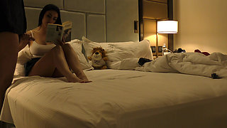 Big tits big ass hot brunette babe in short uniform skirt gives an incredibly slow edging handjob by cock teasing