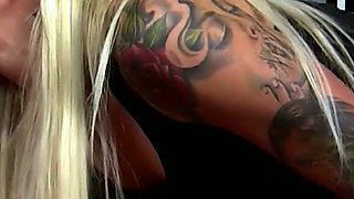 Pierced Nipples and Red Walls - Blonde Fingers Her Friend by the Mirror