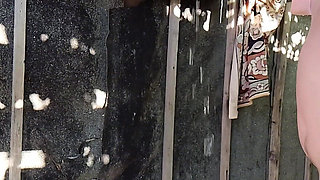 Outdoor Shower Oral Sex Couple