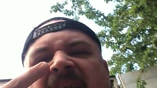 Fat Truck Driver Outdoor Wank