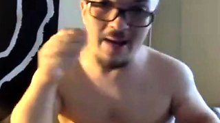 Big Dick Self Facial on Webcam for Big Little Dude