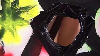 Claudia Price Flaunts Ebony Big Tits in Glory Hole Shower Holes