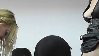 Niki and Amy Strap on Fuck Two Fat Slaves