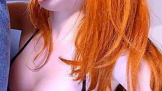 Jamie amazing redhead babe toying pussy with a vibrator
