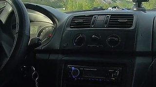 [remastered] Nervous Risky Car Handjob on the Road