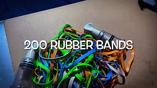 200 Rubber Bands on Huge Tits