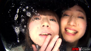 Himari Ogawa and Mio Shinozaki Cover You in Saliva with Their Plump Tongues