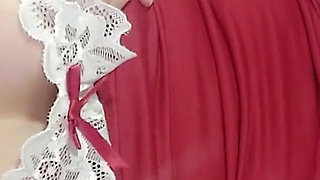 Horny Housewife with Vibrator in Panties Soaked