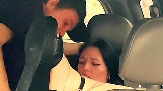 Wife Cheating with a Taxi Driver in the Car Outside the House