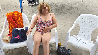 Beautiful Stepmom Shows off in a Bikini at the Beach and Starts Undressing at the Hotel-great Compilation