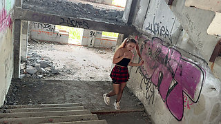 Fucked with a schoolgirl in an abandoned building