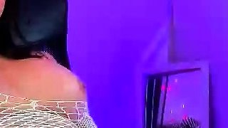 Big Tits Tranny Jerking her Big Hard Cock