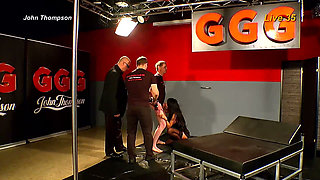 Redhead Slut Gets Massive Bukkake Facial From 20 Guys