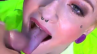 Redhead Azura Alii deepthroating big cock