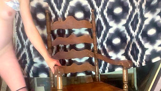 Risky Pregnant Furniture Slut