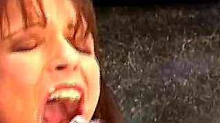 Brunette Slut Gets Massive Facial in Ggg Bukkake