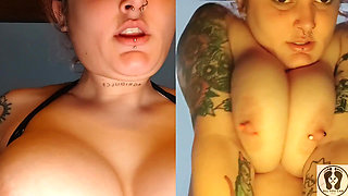 Split Screen Double Rebeca Addams Boobs Bouncing