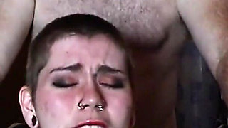 Shaved Head Punk Girl Fucked by Old Man