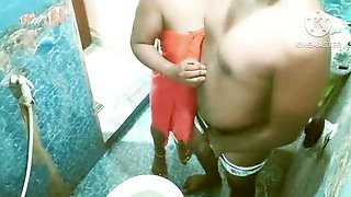 Step Mom Surprise Handjob and Blowjob in Bathroom