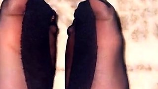 A nylon and foot fetish