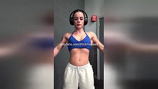 HOT TEEN LENA MOUSE FLASHES HER PUSSY WHILE DOING YOGA