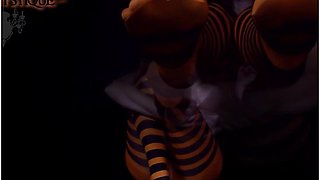 Joi Halloween Pantyhose Stripes In The Dark - Pantyhose Feet Joi - Nylon Foot Joi - Misha Mystique